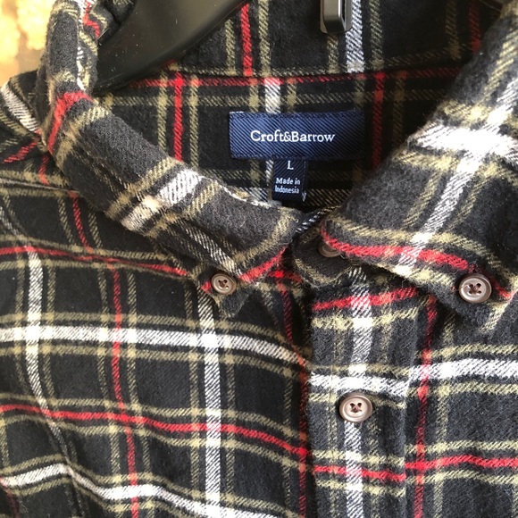 Men’s Croft&barrow Flannel Size L - Picture 3 of 5